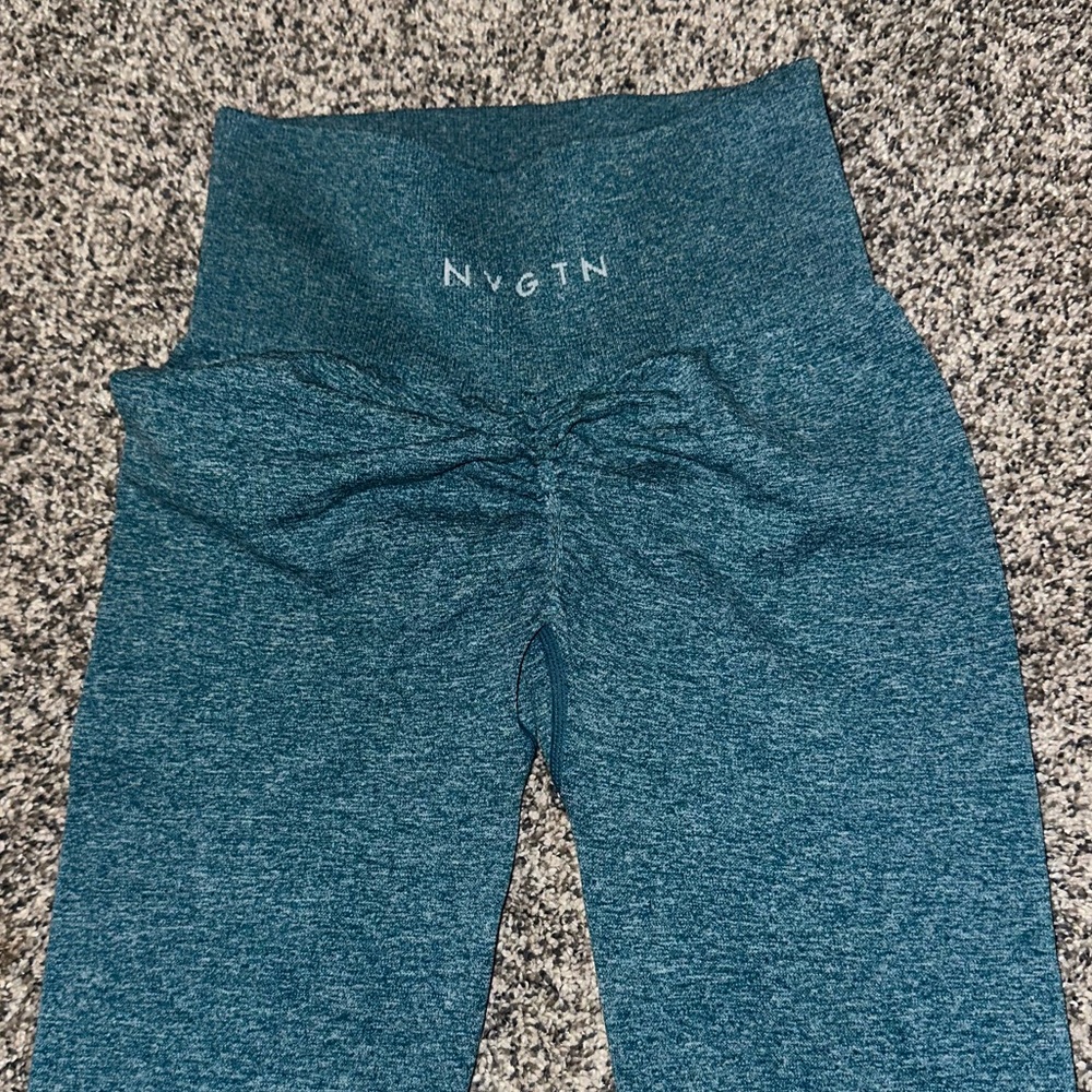 NVGTN Teal Scrunch Seamless Leggings Size XS